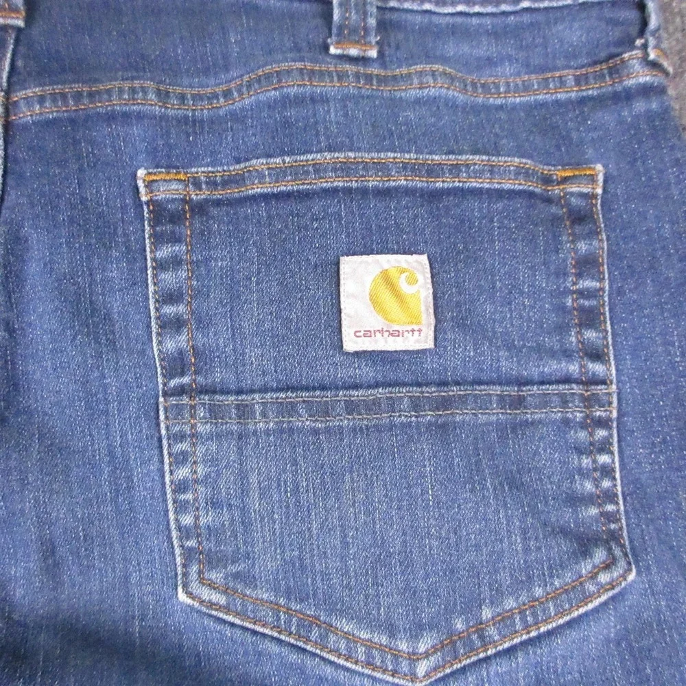 Carhartt BD2804-M Relaxed Fit Jeans Mens 36x29 Blue Straight Leg Stretch Denim